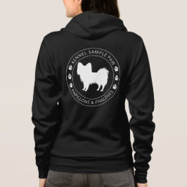 Papillon-Hunde-Silhouette mit Pasten und benutzerd Hoodie