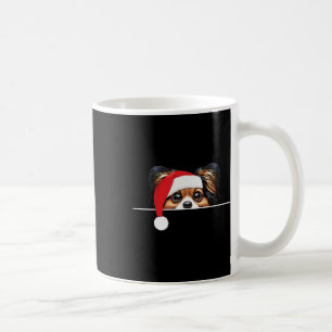 Papillon-Hundefreund Lustige Weihnachtsmannmütze W Kaffeetasse