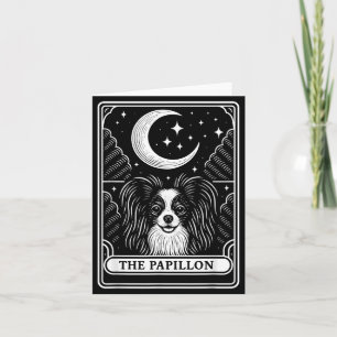 Papillon-Hundemutter-Tarotkarte Vintage-Halbmond Karte