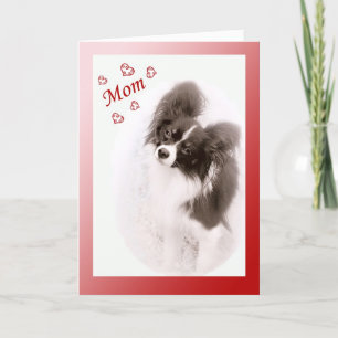 Papillon HundeValentine für Mama Feiertagskarte