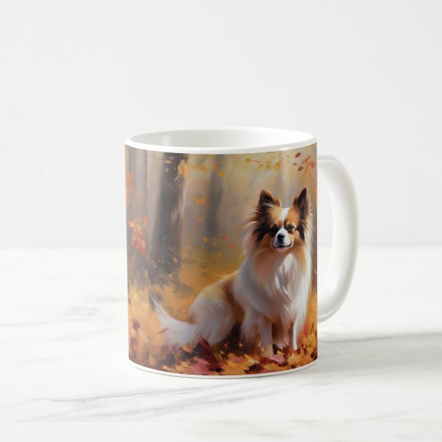 Papillon im Herbst Leaves Fall Inspiriert Kaffeetasse (VorderseiteRechts)