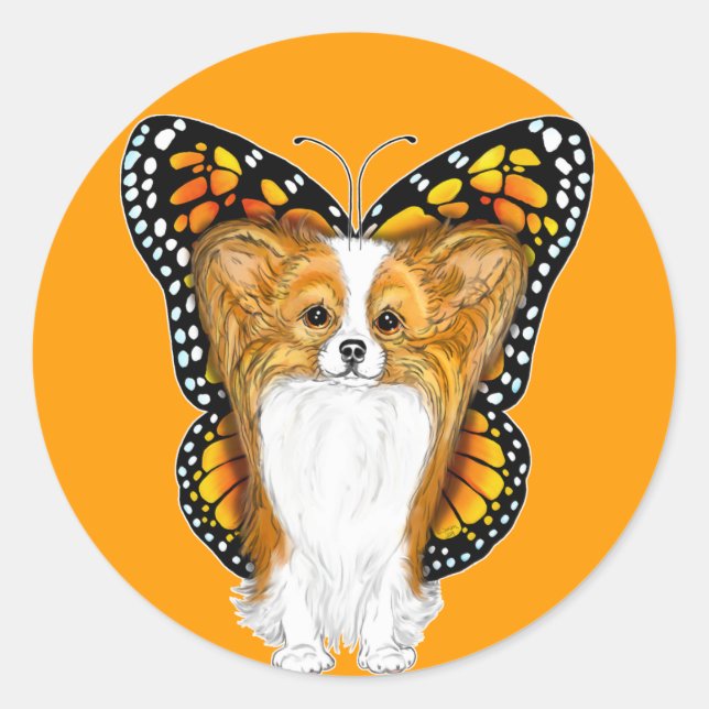 Papillon in Disguise Runder Aufkleber (Vorderseite)