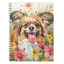 Papillon Journal – Wasserfarben-Hund-Cover