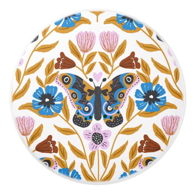 Papillon Kaleidoskop Keramikknauf (Vorderseite)