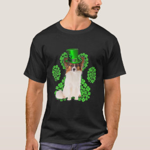 Papillon Kleeblatt Paw Clovers St Patrick's Day T-Shirt