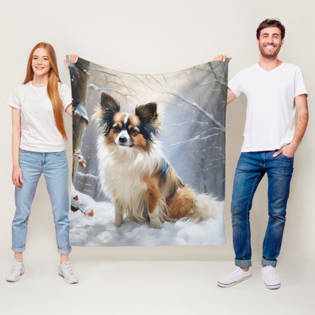 Papillon Let It Snow Christmas Fleecedecke (Beispiel)