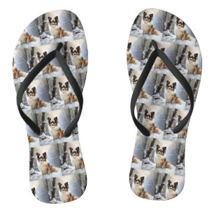 Papillon Let It Snow Christmas Flip Flops