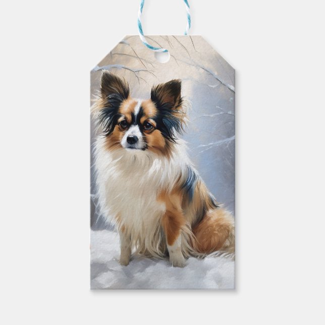 Papillon Let It Snow Christmas Geschenkanhänger (Vorderseite)