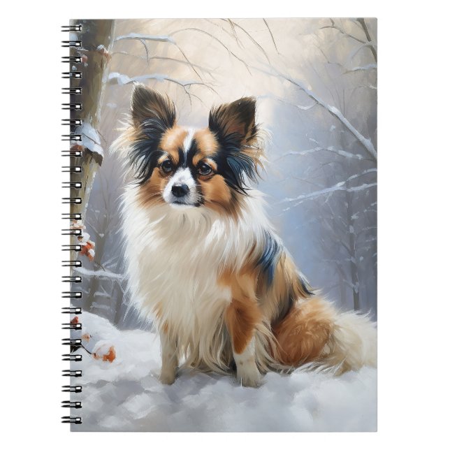 Papillon Let It Snow Christmas Notizblock (Vorderseite)