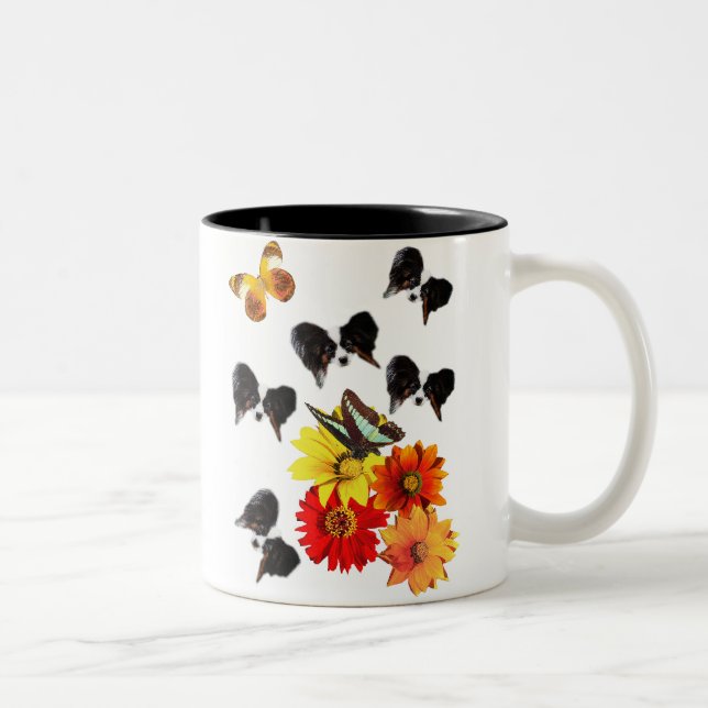 Papillon Lovers Gifts Zweifarbige Tasse (Rechts)