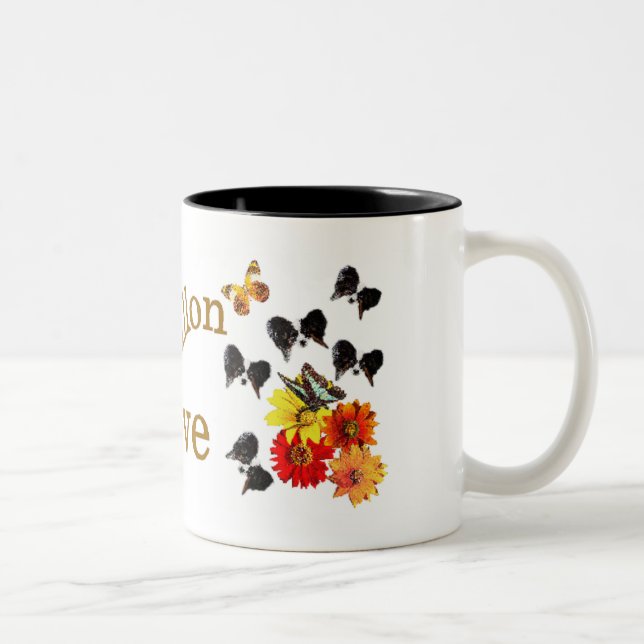 Papillon Lovers Gifts Zweifarbige Tasse (Rechts)