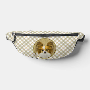 Papillon Malerei Zitrone und Weiß Originale Hunde Bauchtasche