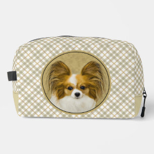 Papillon Malerei Zitrone und Weiß Originale Hunde  Waschbeutel