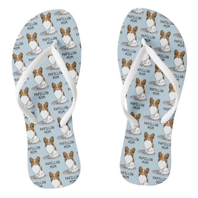 Papillon Mama Pap Mama (weiß & Einweg) Niedliche H Flip Flops (Fußbett)
