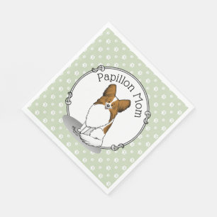 Papillon Mama Pap Mama (weiß & Einweg) Niedliche H Serviette