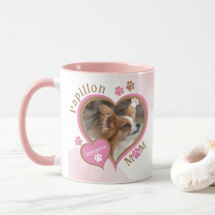 Papillon Mama Personalisiertes Hunde-Foto und Name Tasse