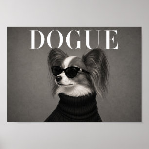 Papillon Mode-Editorial-Hunde-Kunstprint Poster