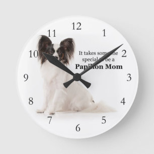 Papillon Mom Clock Runde Wanduhr
