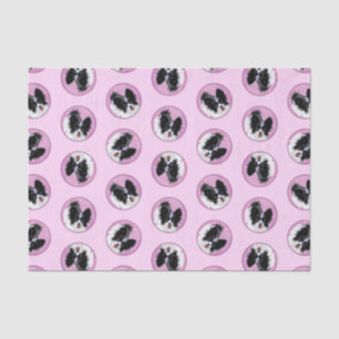 Papillon Painting Black and White Original Dog Art Seidenpapier