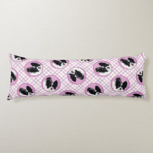 Papillon Painting Black and White Original Dog Art Seitenschläferkissen