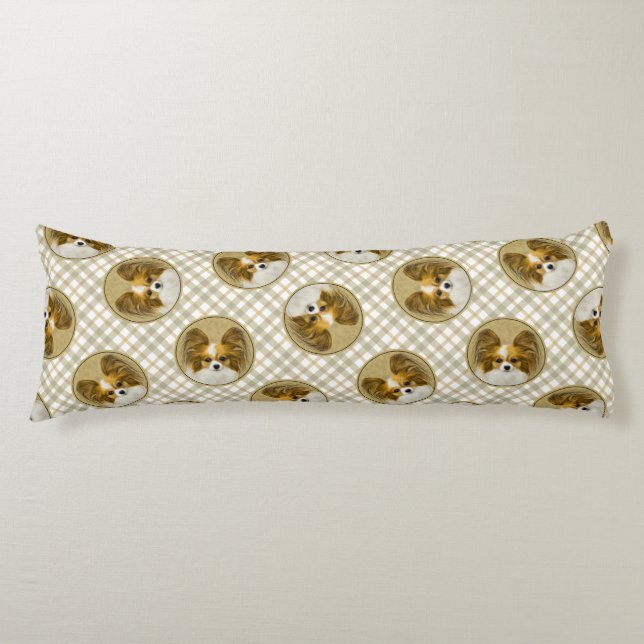 Papillon Painting Lemon und White Original Dog Art Seitenschläferkissen (Vorderseite)