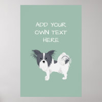 Papillon Personalisiert Dog Name Poster