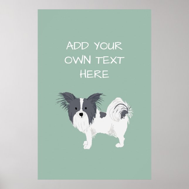 Papillon Personalisiert Dog Name Poster (Vorne)
