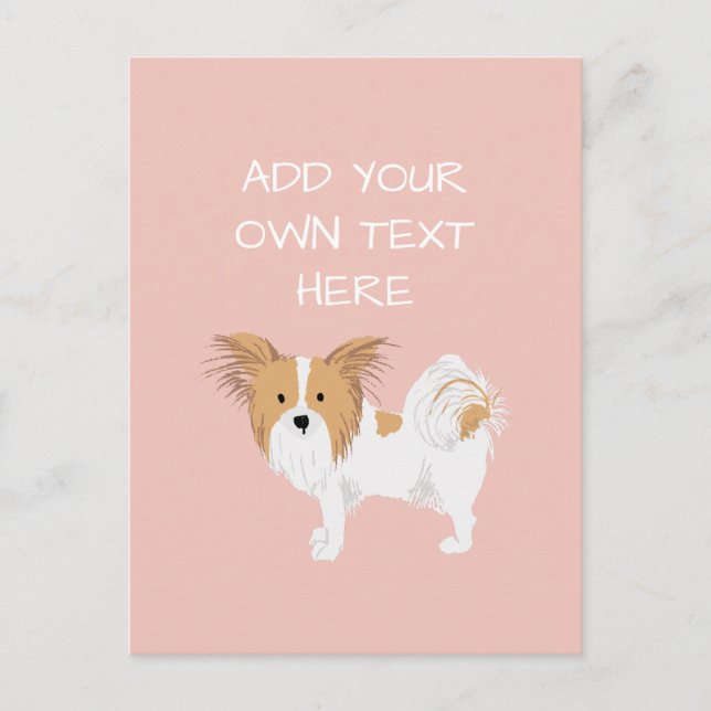 Papillon Personalisiert Hundname Postkarte (Vorderseite)