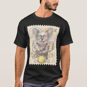 Papillon Polizeistempel T-Shirt