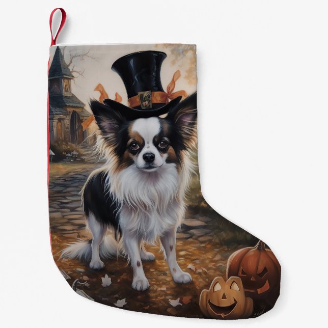 Papillon Pumpkins Halloween Beängstigend Kleiner Weihnachtsstrumpf (Vorderseite)