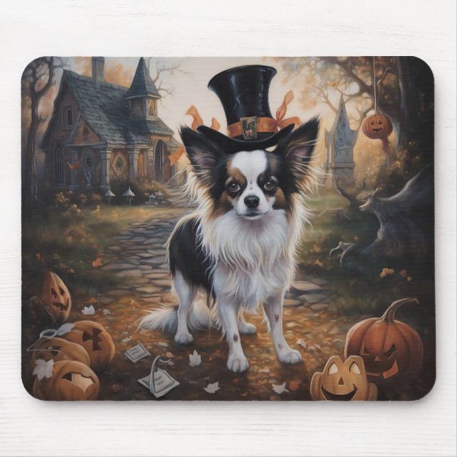 Papillon Pumpkins Halloween Beängstigend Mousepad (Vorne)