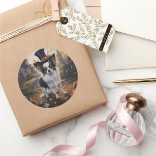 Papillon Pumpkins Halloween Beängstigend Runder Aufkleber