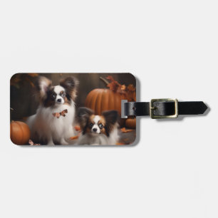 Papillon Puppy Autumn Delight Pumpkin Gepäckanhänger
