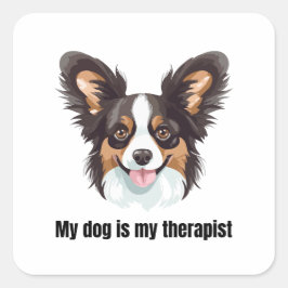 Papillon Quadratischer Aufkleber