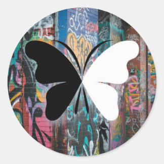 Papillon Runder Aufkleber