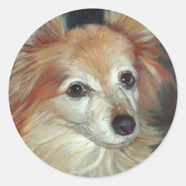 Papillon Runder Aufkleber (Vorderseite)