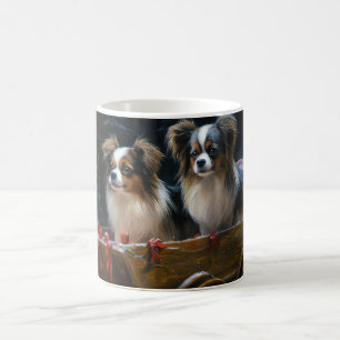 Papillon Schneeschlitten Weihnachtsdekoration Kaffeetasse