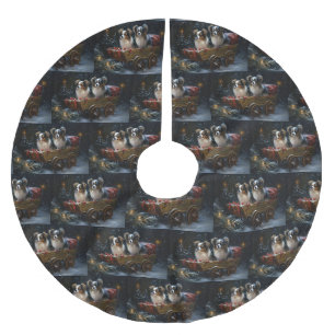 Papillon Schneeschlitten Weihnachtsdekoration Polyester Weihnachtsbaumdecke
