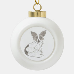 Papillon Sketch Ball Ornaments Keramik Kugel-Ornament