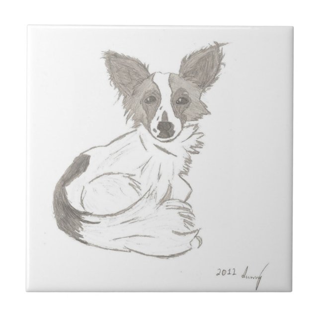 Papillon Sketch Tile Fliese (Vorderseite)