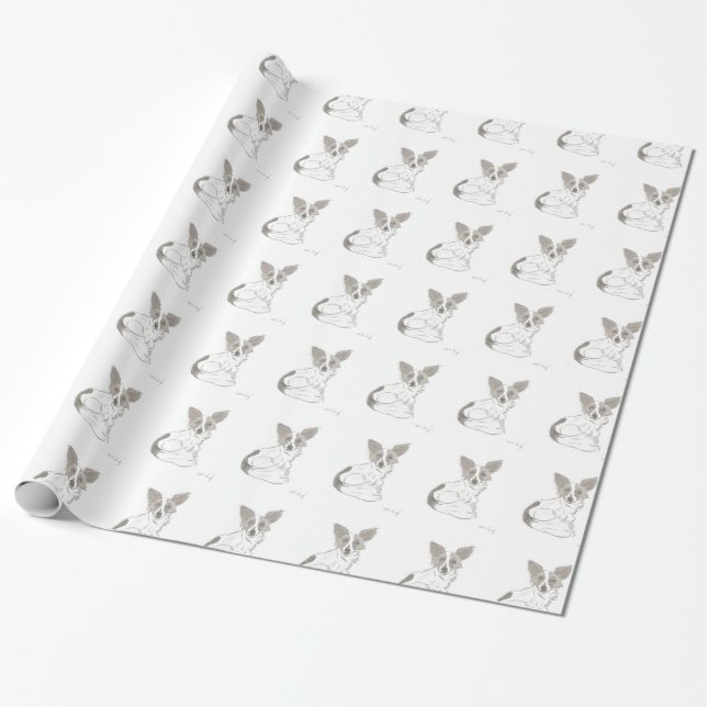 Papillon Sketch Wallpaper Geschenkpapier (Ungerollt)