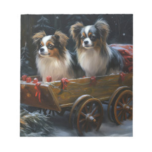 Papillon Snowy Sleigh Weihnachtsdekor Notizblock