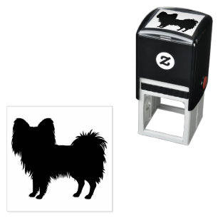 Papillon Spielzeugrasse Hund Silhouette Permastempel