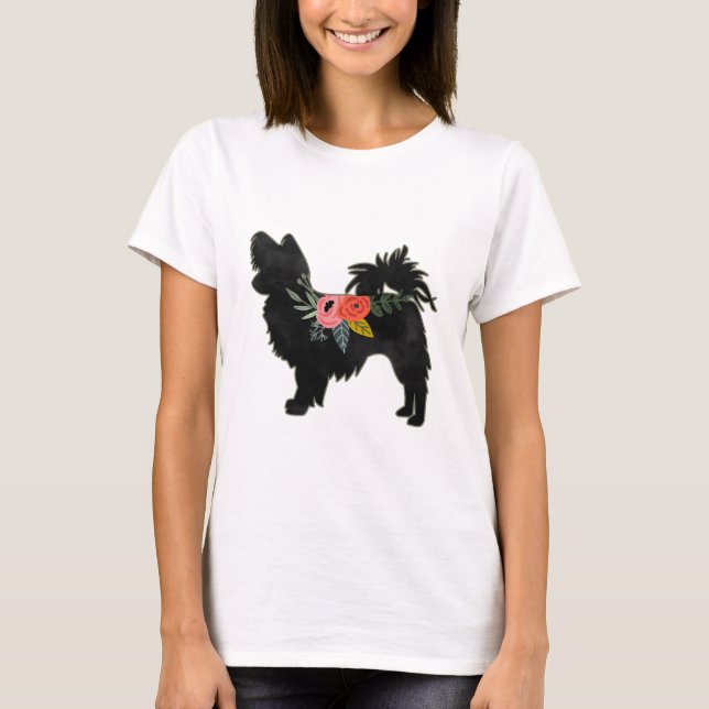 Papillon Toy Dog Breed Boho Silhouette T-Shirt (Vorderseite)
