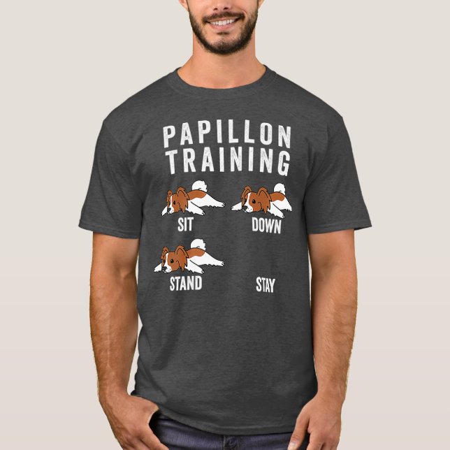 Papillon Training Hund Premium T-Shirt (Vorderseite)