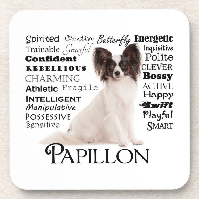 Papillon Traits Untersetzer Set (Vorderseite)