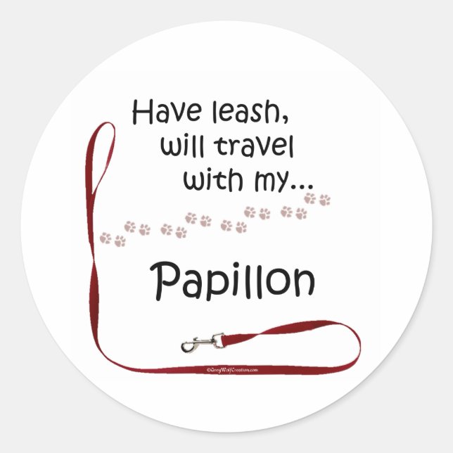 Papillon Travel Leash - Aufkleber (Vorderseite)