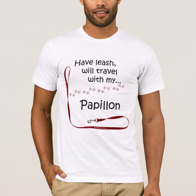 Papillon Travel Leash T-Shirt (Vorderseite)