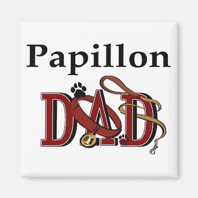 Papillon Vater Gifts Magnet (Vorne)