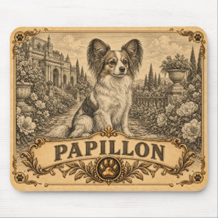 Papillon, Vintage Heritage Hund Mousepad